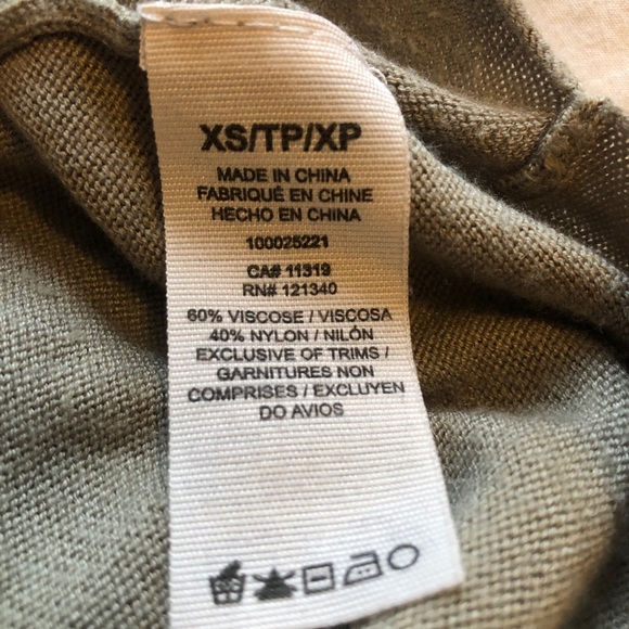 Garage Gray/Green Cold Shoulder Sweater | Size XS - Picture 6 of 6